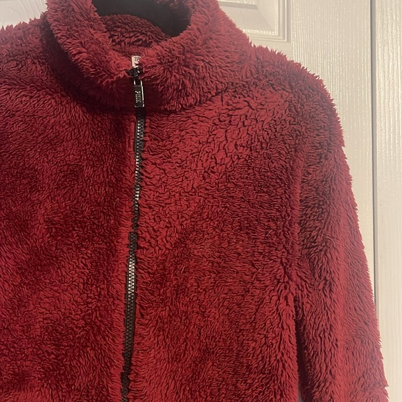 Victoria's Secret PINK burgundy full zip sherpa size XS - Picture 4 of 11